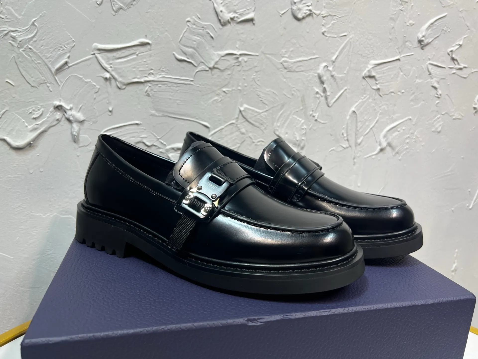 P780 2025 latest Dior/Dior men's logo leather shoes, buckled GRANVILLE moccasin loafers, imported cowhide open edge beads, cowhide lining, full package, code number 39-46